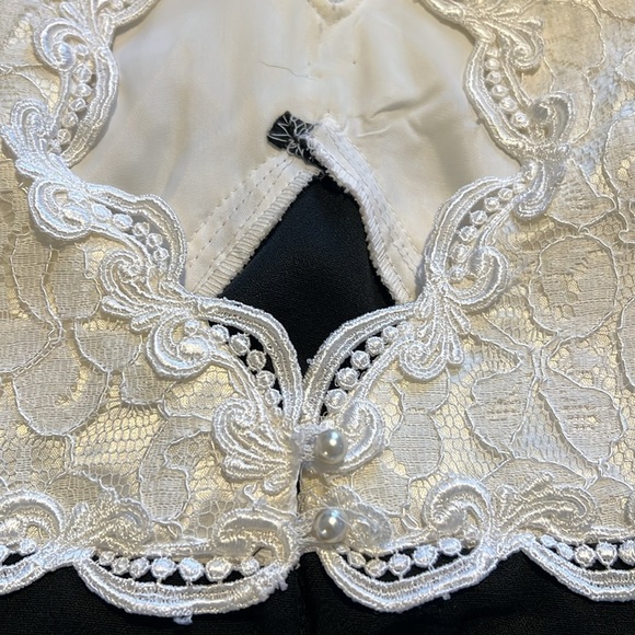 NWT Vintage 90s Scott McClintock Womens Halter Lace Knee Length Formal Dress S1 - Picture 4 of 8